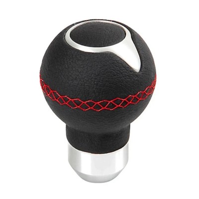 Nuca schimbator viteze, Lampa Knob Special Edition, Piele sintetica/Aluminiu, Negru/Argintiu foto