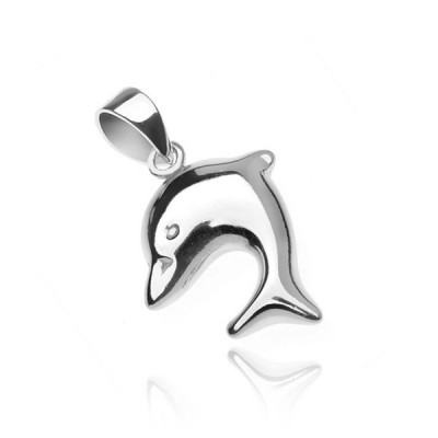 Pandantiv argint - delfin lucios ce sare foto