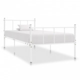 Cadru de pat, alb, 90 x 200 cm, metal GartenMobel Dekor, vidaXL
