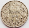 245 Belgie 2 Francs 1909 L&eacute;opold II (Dutch text) - der belgen km 59 argint, Europa
