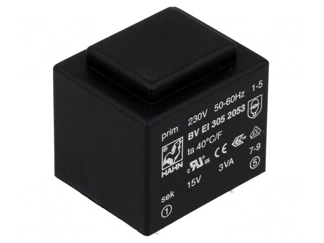 Transformator &Icirc;ncapsulat 15V 200mA PCB 3VA 230VAC