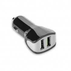 Incarcator auto Celly, Incarcare rapida, 16 W, 2.4 A, 2 x USB-A, Negru