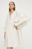 Cumpara ieftin MMC STUDIO rochie culoarea bej, mini, oversize