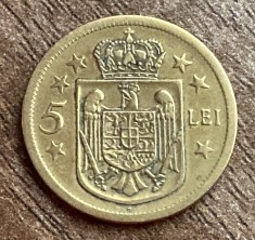 C10 210 - Moneda foarte veche - Romania - 5 lei 1930 varianta cu litera H