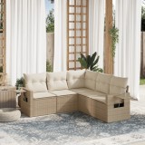 vidaXL Set canapele de grădină cu perne, 5 piese, bej, poliratan
