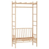 Cumpara ieftin Banca de gradina cu pergola, 116 cm, bambus