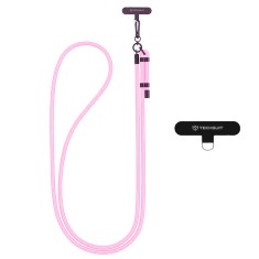 Snur pentru telefon, carabina, durabil, ajustabil, nailon impletit, universal - flamingo pink foto