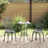 VidaXL Set Bistro de Grădină 3 pcs Negru Aluminiu 42002383