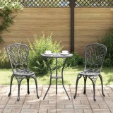 VidaXL Set scaune de grădină, 3 buc., negru, aluminiu turnat