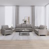 Gossi set de canapea cu perne, 3 piese, gri taupe, material textil