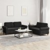 VidaXL Set de canapele cu perne, 2 piese, negru, catifea 3202215