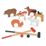 Set de croquet de Interior Woodland, din lemn premium - Woodland Indoor Croquet set - Tender Leaf Toys