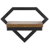 Suport de perete pentru flori, metal si MDF, 25,5x19 cm, negru/maro Household NewTrend