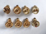 Set 8 buc cleme suport lumanare pentru brad Craciun, vintage, aurii, forma de con de brad, 5cm
