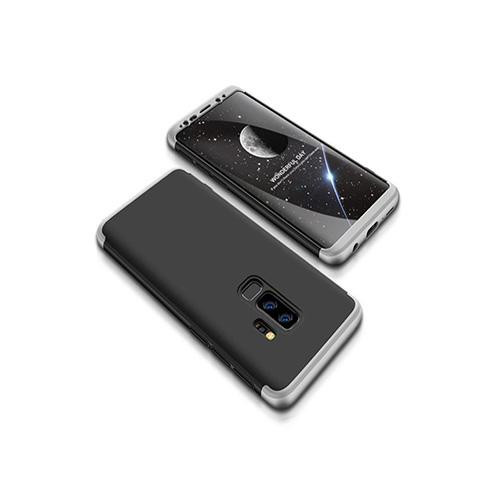 Husa Telefon Plastic Samsung Galaxy S9+ g965 360 Full Cover Silver&amp;Black