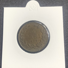 Moneda 5 bani 1867 Romania