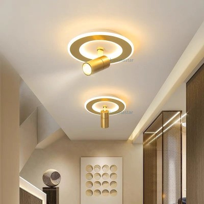 Plafoniera Led aspect modern 3 faze de iluminare cu proiector orientabil foto