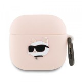 Husa Karl Lagerfeld 3D Choupette&#039;s Head pentru Apple AirPods 4, Roz
