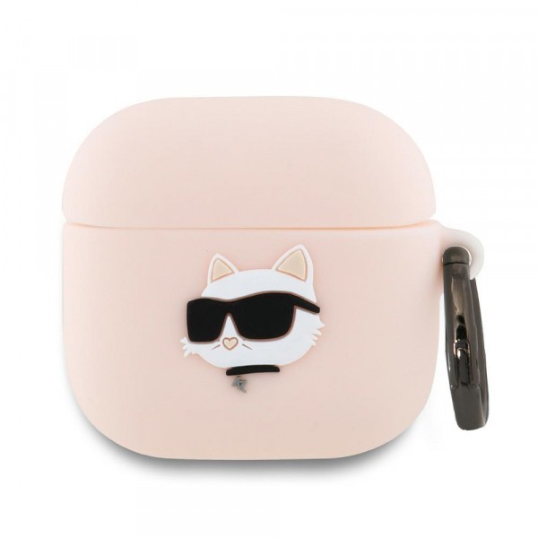 Husa Karl Lagerfeld 3D Choupette&#039;s Head pentru Apple AirPods 4, Roz