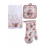 Set textile bucatarie Craciun BU 38 x 64 H, 17 x 30 H, 18 x 18 H