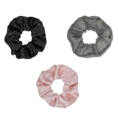 Set Elastice Păr Femei, Multicolor, Satin, 3 Bucăți foto