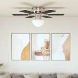 Ventilator tavan decorativ cu iluminare, 82 cm, maro &icirc;nchis