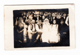 Poza tip CP nunta taraneasca, Alb-Negru, Romania 1900 - 1950, Etnografie