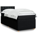 VidaXL Pat box spring cu saltea, negru, 100x200 cm, textil 3289683