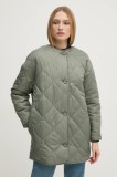 United Colors of Benetton geaca cu doua fete femei, culoarea verde, de tranzitie, oversize, 23P8DN06M