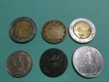 lot monede Italia - 100 lire 1994, 100 lire 1988, 200 lire 1979, 200 lire 1992, 500 lire 1982, 500 lire 1989. !