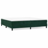 Cumpara ieftin Cadru de pat cu arcuri, verde inchis, 200x200 cm, catifea