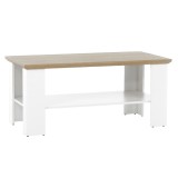 Cumpara ieftin Masuta de cafea din pal alb si maro stejar grand Leon 120x60x55 cm