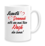 Cana alba personalizata &quot;Aceasta doamna este cea mai tare nasa din lume&quot;, INOVATIX&reg;. 330ml, Oem