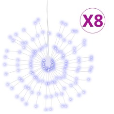 Lumina stelara de Craciun 140 LED-uri, 8 buc., albastru, 17 cm