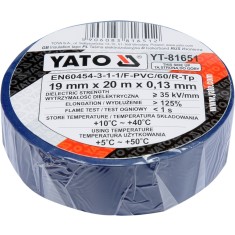 Banda electroizolanta PVC 19 mm x 20 m x 0.13 mm albastra YATO
