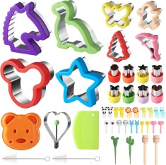 Set 45 forme pentru sandwich-uri, prajituri si furculite Bento Box,otel,plastic