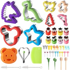Set 45 forme pentru sandwich-uri, prajituri si furculite Bento Box,otel,plastic