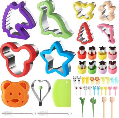 Set 45 forme pentru sandwich-uri, prajituri si furculite Bento Box,otel,plastic foto