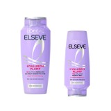 Set L&amp;#039;Oreal Paris Elseve Hyaluron Plump: Sampon hidratant 400 ml + Balsam hidratant 200 ml, pentru par deshidratat