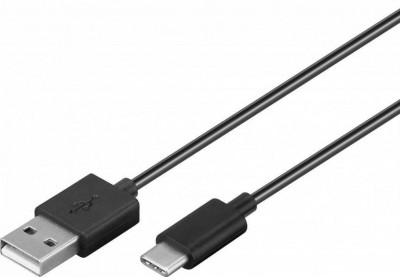 Cablu USB Type C tata - USB 2.0 tata 1m negru Goobay foto