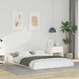 vidaXL Cadru de pat Alb 120 x 200 cm Lemn masiv de pin