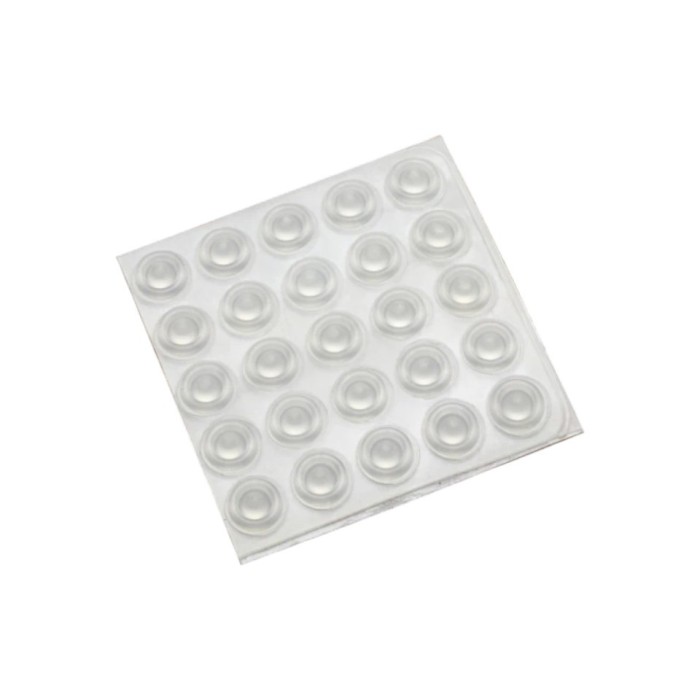 Set 25 buline autoadezive antiderapente Crisalida, diametru 9 mm, Transparent