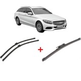 Cumpara ieftin Set 3 stergatoare MERCEDES-BENZ C-CLASS T-Model (S205) 2014-2021, parbriz si luneta, Valeo Silencio Xtrm