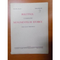 BULETINUL COMISIUNII MONUMENTELOR ISTORICE , PUBLICATIE TRIMESTRIALA , ANUL XXII , FASCICOLA 59 , IANUARIE-MARTIE , Bucuresti 1929