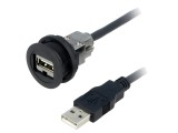 Soclu USB 22mm Har-Port Negru IP20