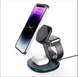 Incarcator Wireless QI,Statie Incarcare 3 In 1,Incarcare Rapida 15W,Incarcare Fara Fir,Magnetic,Combatibil Cu Samsung,Apple,Xiaomi,Huawei,Apple Watch,