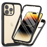 Husa + folie iPhone 15 Pro Asteroid GSM Defense, negru (Pachet 360&deg;)