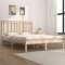 vidaXL Cadru de pat dublu, 135x190 cm, lemn masiv de pin 3103818