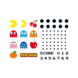 Stickere Pac-Man 50 x 70 cm Characters &amp; Maze, Abystyle