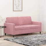 VidaXL Canapea cu 2 locuri, roz, 140 cm, catifea